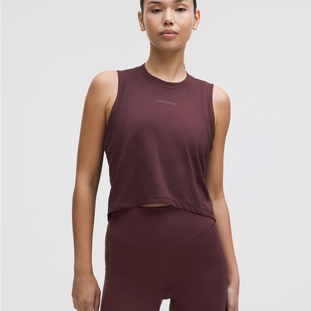 lululemon swiftly high low cropped tank top